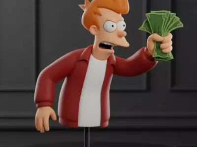 Fry Bust - Futurama   - Printable STL 3D Model 3D print model