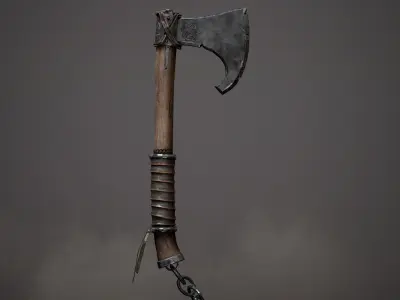 War Axe Low-poly 3D model