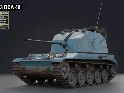 AMX-13 DCA 40 PBR Model 3D model