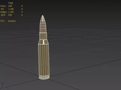7-08 Remington Ammo Low-poly 3D model