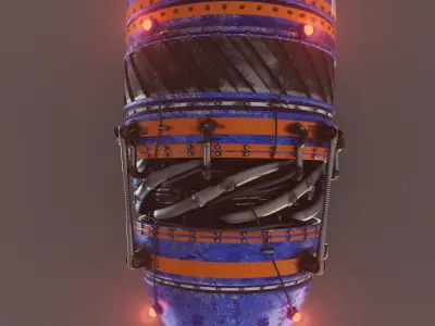 SCI FI Turbine  Low-poly 3D model