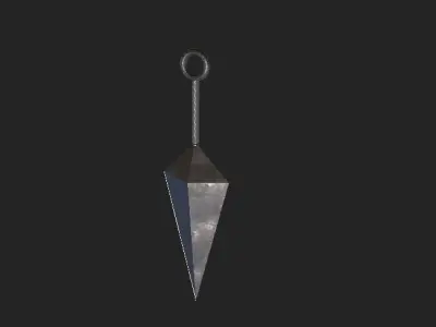 Low-Poly Kunai metal spearhead Free low-poly 3D model