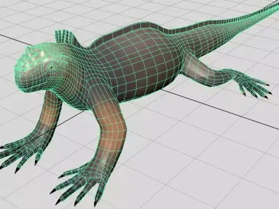 Cartoon Marine Iguana 3D model