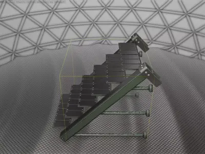 Sci-Fi Stairs - 13 - Green Version   Low-poly 3D model