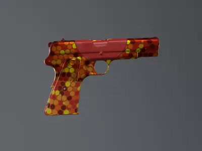 Dragon Scale Pistol - Fantasy Fire Weapon Low-poly 3D model