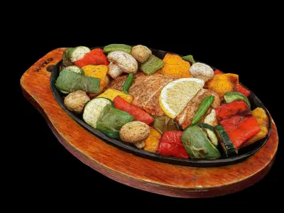 Salmon  VR AR  low-poly 3d model Low-poly 3D model