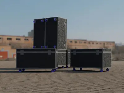 Flightcase 120x60x60 for Background Use Free low-poly 3D model