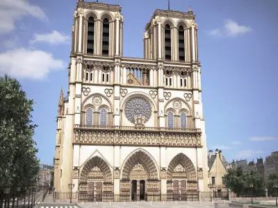 Notre Dame de Paris Tribute 3d model 3D model