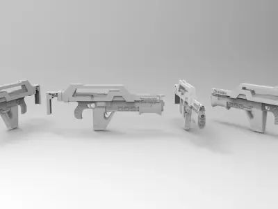 M41A PULSE RIFLE ALIENS Low-poly 3D model