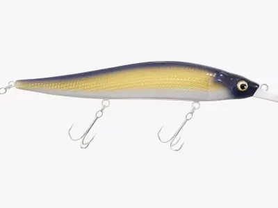 Minnow type fishing lure 02 3D model
