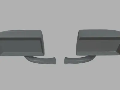 Car Mirror 014 Low-poly 3D model