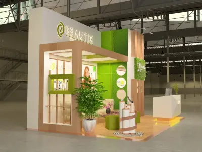 elegant exhibition cosmetic booth 3D model