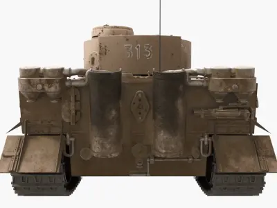 German WW2 Army Tank Low-poly 3D model