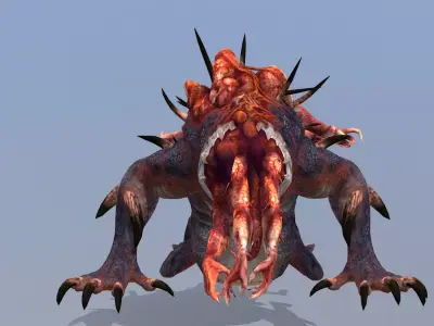 Sand Worm OctoWorm Sandbeast Attack Animation 3D model