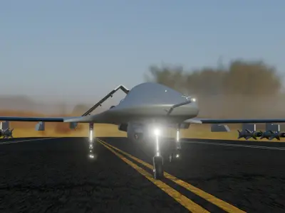 DRONE Bayraktar TB3 Low-poly 3D model