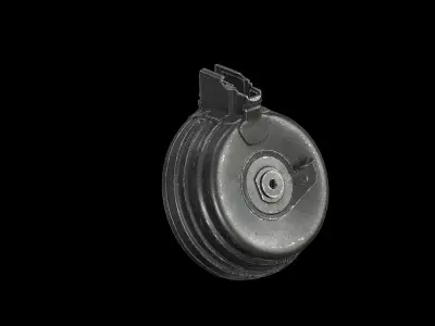 AK - Magazine - Drum Low-poly 3D model