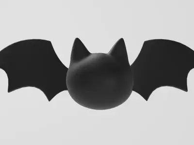 Stylized Low-Poly Cute Bat Low-poly 3D model