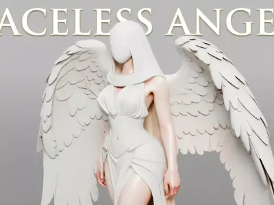 Angelic Female Character LOW AND HIGH POLY BOTH Low-poly 3D model purchase