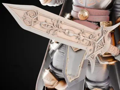 Stylized Sword - Crusader Blade Kings Judgment - Game Ready 3D model