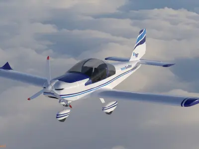 Evector EV 97 ultralight aircraft low-mid poly 3d model Low-poly 3D model