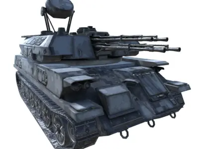 Low Poly ZSU 23-4 Shilka Low-poly 3D model