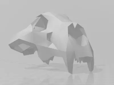 low poly lion skull head Free low-poly 3D model