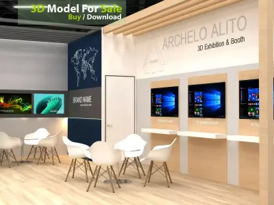 3d model exhibition Low-poly 3D model