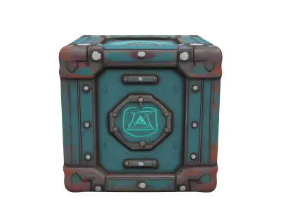 Scifi crate Stylized Highly detailed 3D model