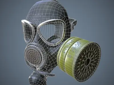 Gas Mask GP-7b Low-poly 3D model