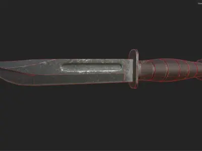 KABAR knife Low-poly 3D model