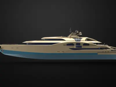 Mega yacht 3D model