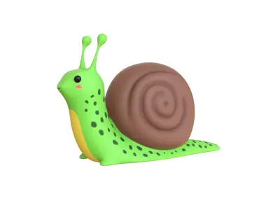Cartoon Snail v003 - 3D Model Low Poly  Low-poly 3D model