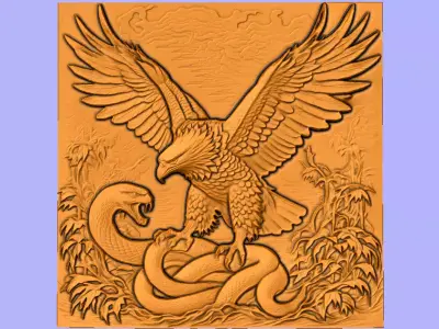 AGUIA E SERPENTE BAS RELIEF  3D model