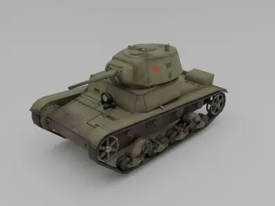 T-26 Light Infantry Tank Low-poly 3D model