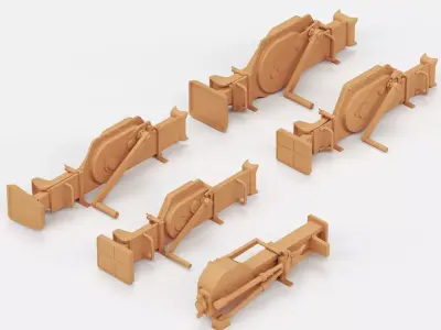WWII German jacks and jack blocks 3D print model