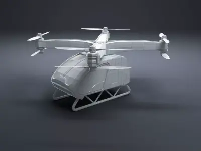 LowPoly SureFly electric helicopter Low-poly 3D model