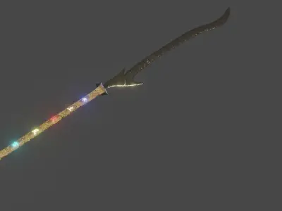 fantasy sword high polygon ready for game 3D model