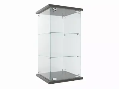 Store Frameless Counter Top Glass Tower Showcase 3D model