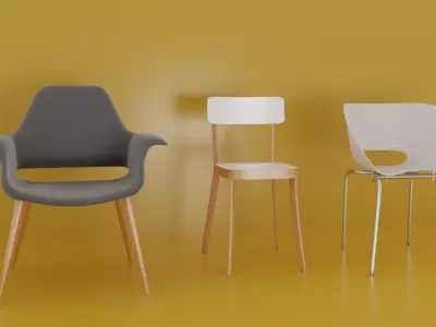 Chairs three Free 3D model