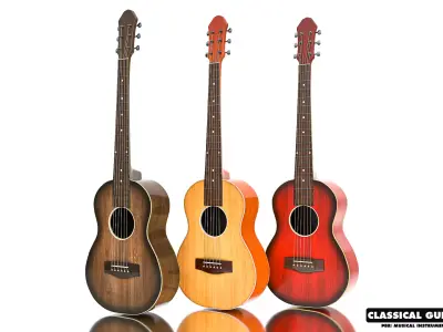 Classical Guitar Part 1 Low-poly 3D model