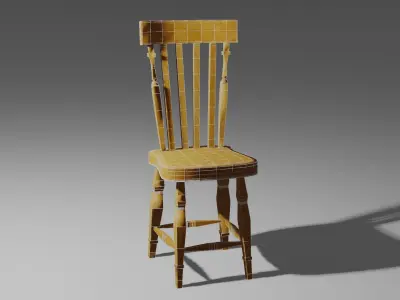 Modern Wood Chair Free low-poly 3D model