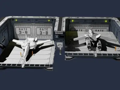 Set2 - Macross SDF-1 Prometheus Double Hangar elevator 3D print model