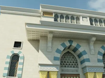 Mosque Entrance A Low-poly 3D model