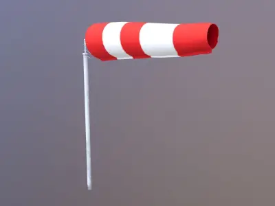 Windsock Animated Low-poly 3D model