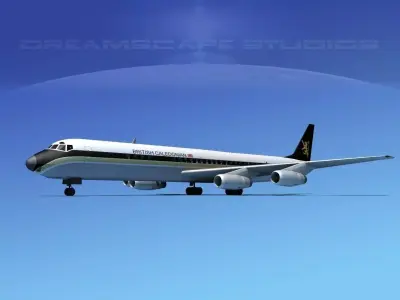 Douglas DC-8-63 British Caledonian 3D model