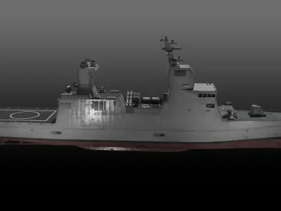 Israeli Navy Saar 6 class corvette Low-poly 3D model