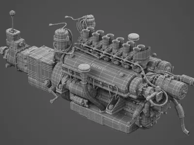 Ferrari 250 TR Engine - 3 liter - 1st version 3D model