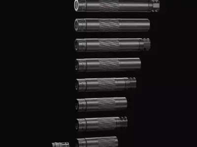 Thunder Beast - Magnus SR and Ultra SR Suppressors Pack Low-poly 3D model