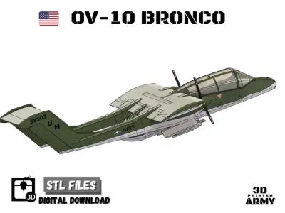 OV-10 Bronco -3D printed scalemodel - 1-40e scale -STL files 3D print model
