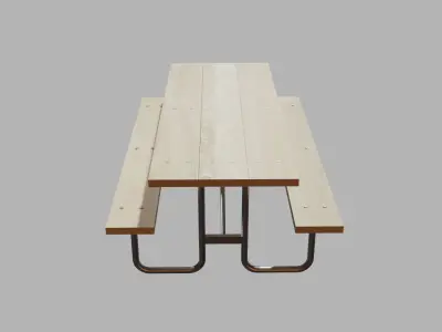 Picnic Table Low-poly 3D model order